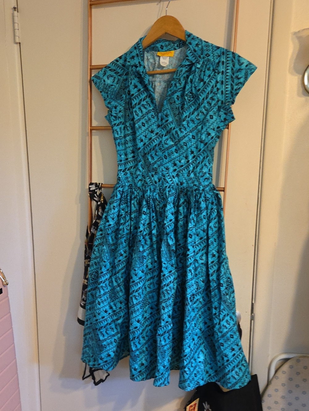 Bernie Dexter Turquoise Patterned Kelly Midi Dress